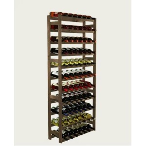 Weinregal Pinotwine aus Kiefernholz, braun geölt, für 77 Flaschen.