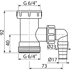 Alcadrain Verstellrohr 6/4" mit Geräteanschluss
