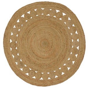 vidaXL Teppich Natur Ø 120 cm Jute 42010800