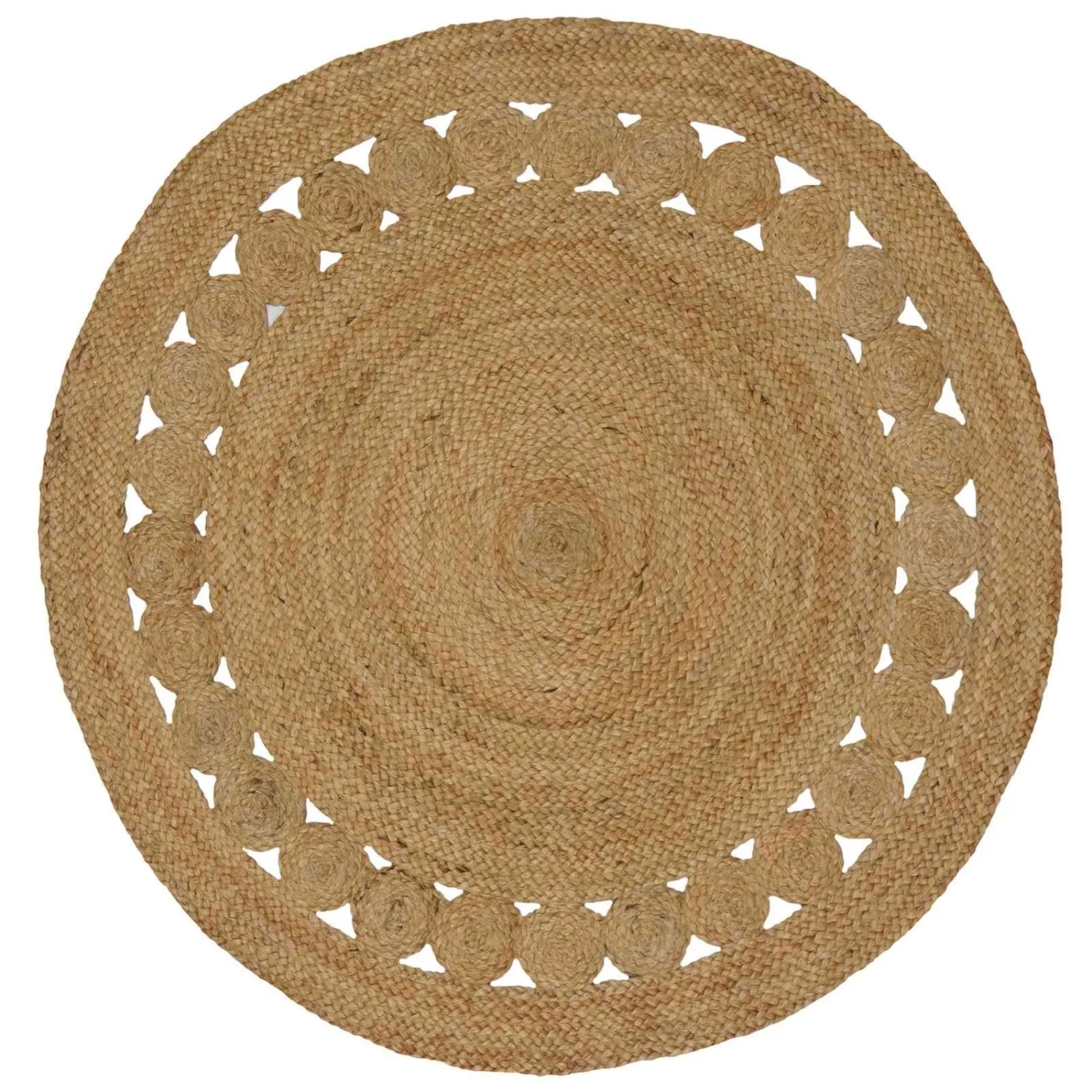 vidaXL Teppich Natur Ø 120 cm Jute 42010800