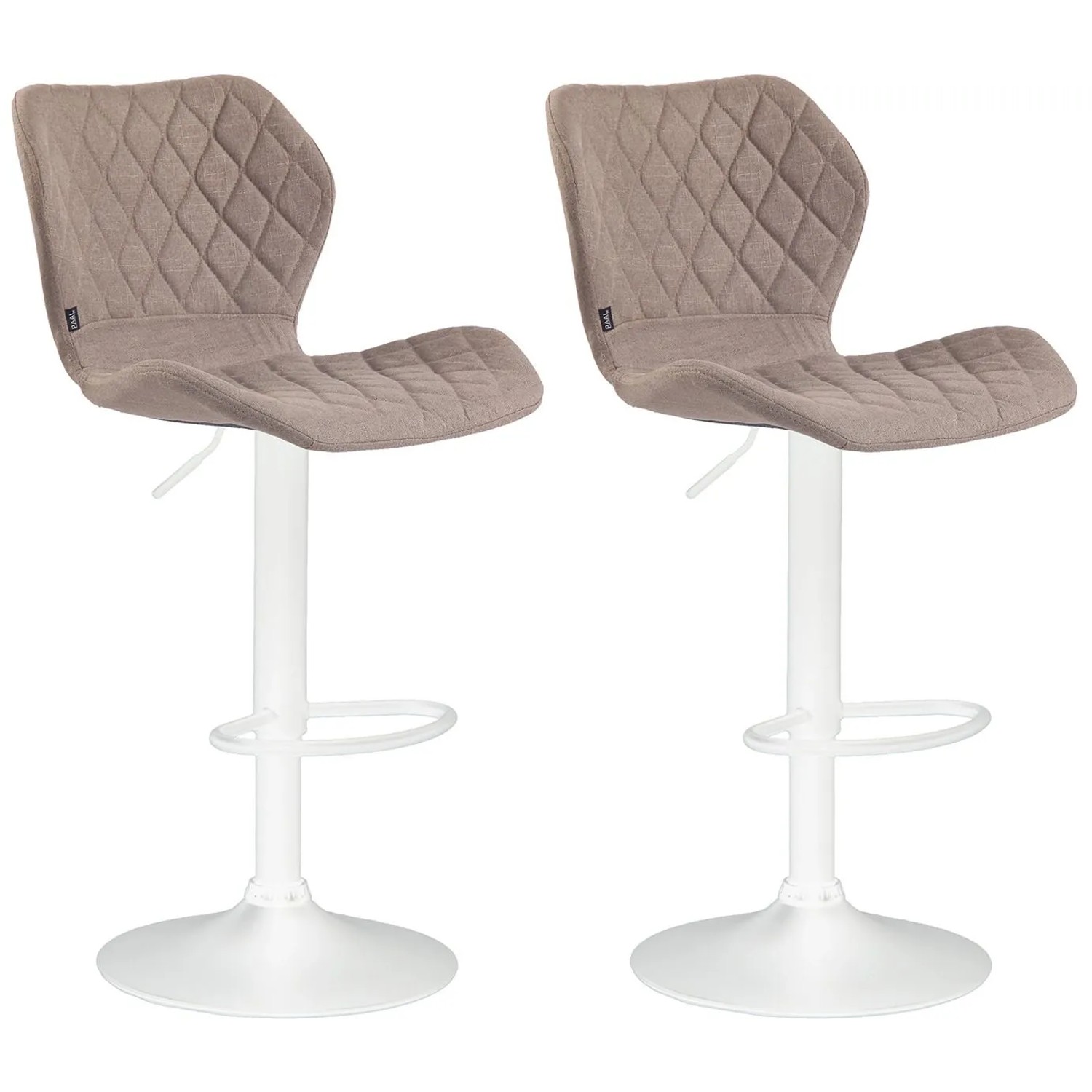 CLP 2er Set Barhocker Cork Stoff Taupe/Weiß