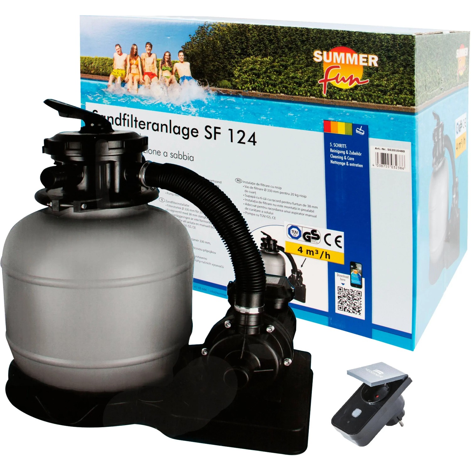 Summer Fun Poolfilteranlage Best Clean Smart bis 18m³ mit Pumpe und WiFi-Stecker.