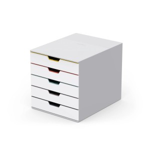 Durable Schubladenbox A4 Varicolor mit 5 Fächern in Mehrfarbig für Büro & Schreibtisch.