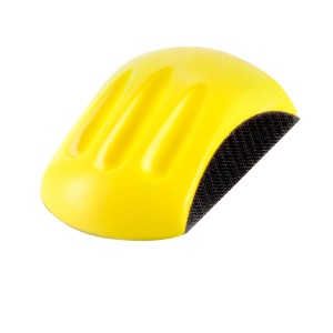 STAHLWERK Handschleifblock Set, gelber Schleifklotz mit Klett-Aufsatz für Schleifmittel.