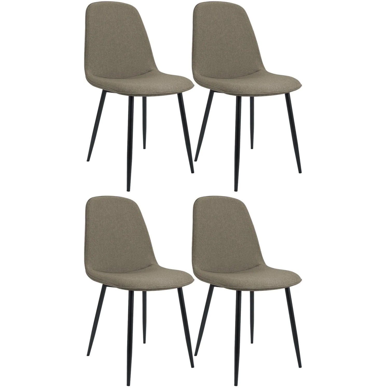 CLP 4er Set Esszimmerstuhl Maryam taupe/Stoff