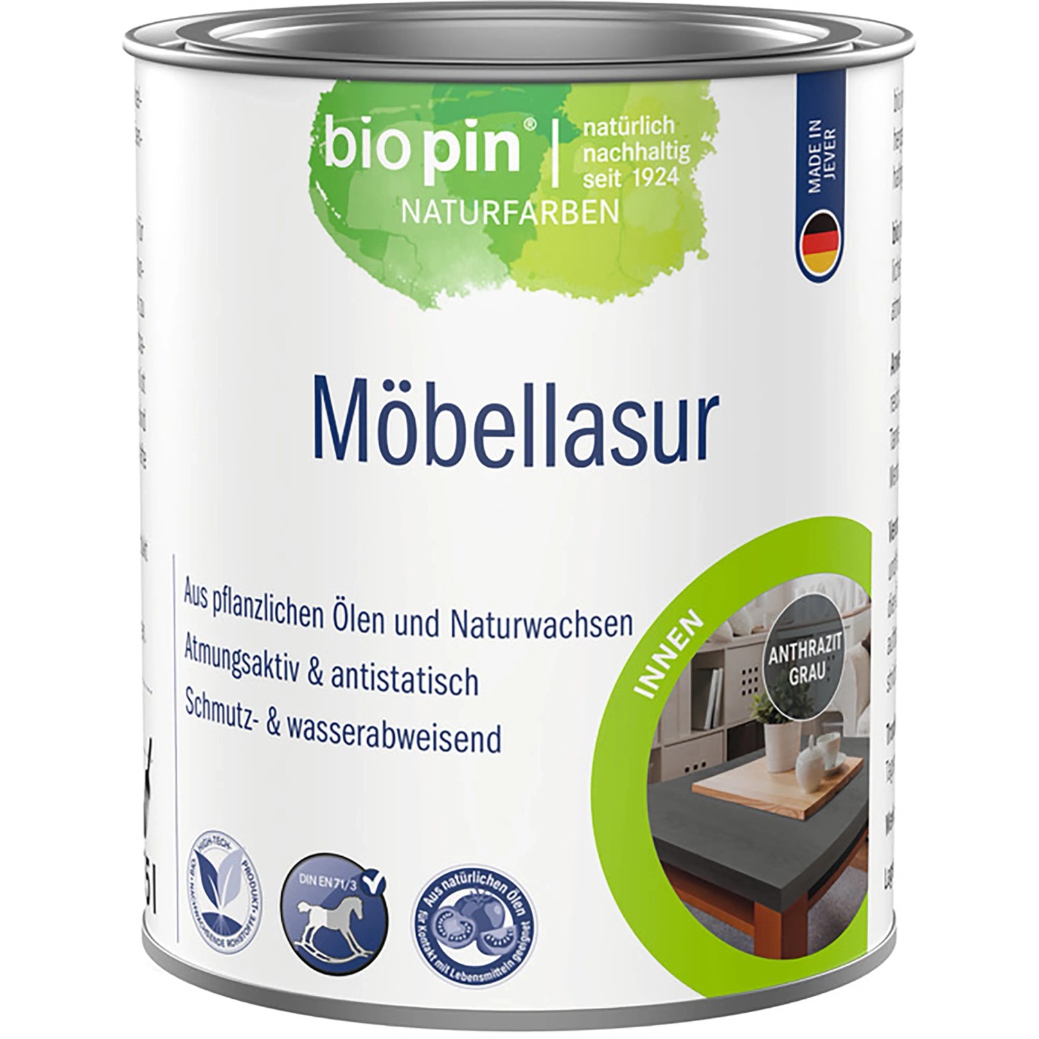 Biopin Möbellasur Anthrazit Grau 375 ml