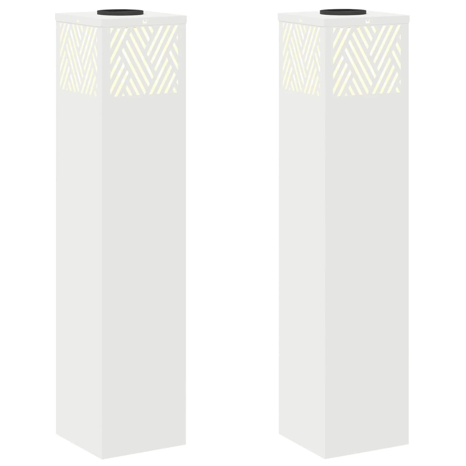 vidaXL Solar LED Weg Licht 2 Stk Weiß Kalt Gewalzter Stahl 879731