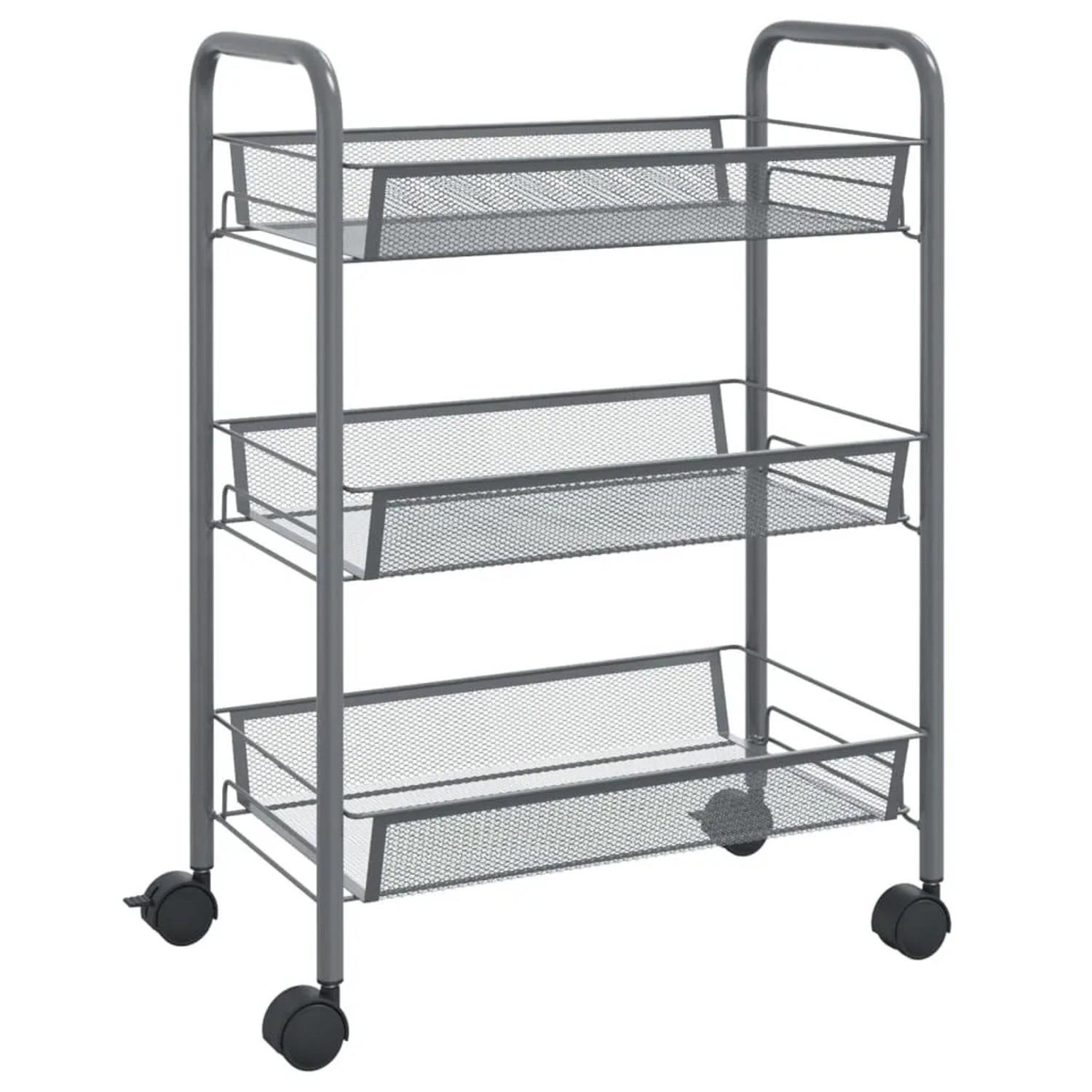 vidaXL Küchenwagen 3 Etagen Grau 46x26x64 cm Eisen 336324