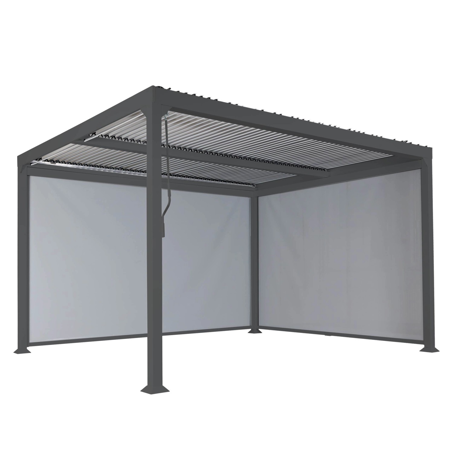 MCW Alu Pergola L41 mit 2x Seitenwand Anthrazit 3x3,7m