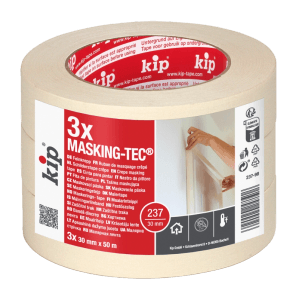 3 Rollen Kip Malerkreppband Masking-Tec, 30mm x 50m, beige, für staubige Untergründe.
