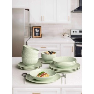 Seltmann Weiden Amina Starter-Set, 16-teilig, Seladon. Geschirr-Set mit Tellern und Schalen.