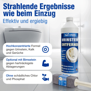 bio-chem Urinsteinentferner WC-Reiniger gegen Urinstein und Kalk mit Schrägdüse 1 l