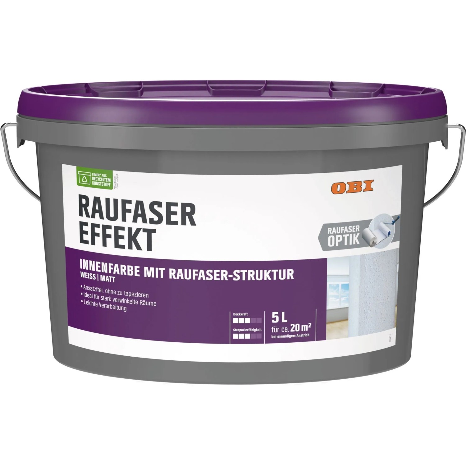 OBI Raufaser-Effekt Weiß matt 5 l