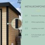 Detailansicht Karibu Gartenhaus Domingo 3 A: Metallecken und -dach für Stabilität und reduzierten Wartungsaufwand.