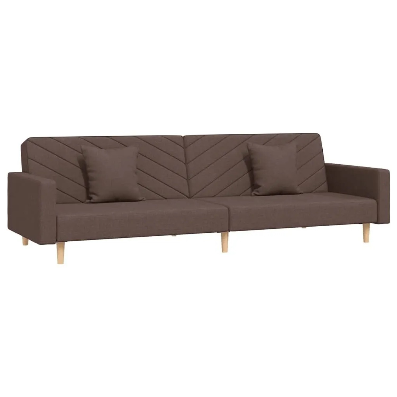 vidaXL Schlafsofa 2-Sitzer mit 2 Kissen Taupe Stoff 375908