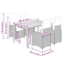 vidaXL Garten-Bistro-Set, 5-teilig, beige Poly Rattan, mit Maßen. Ideal für Garten und Terrasse.