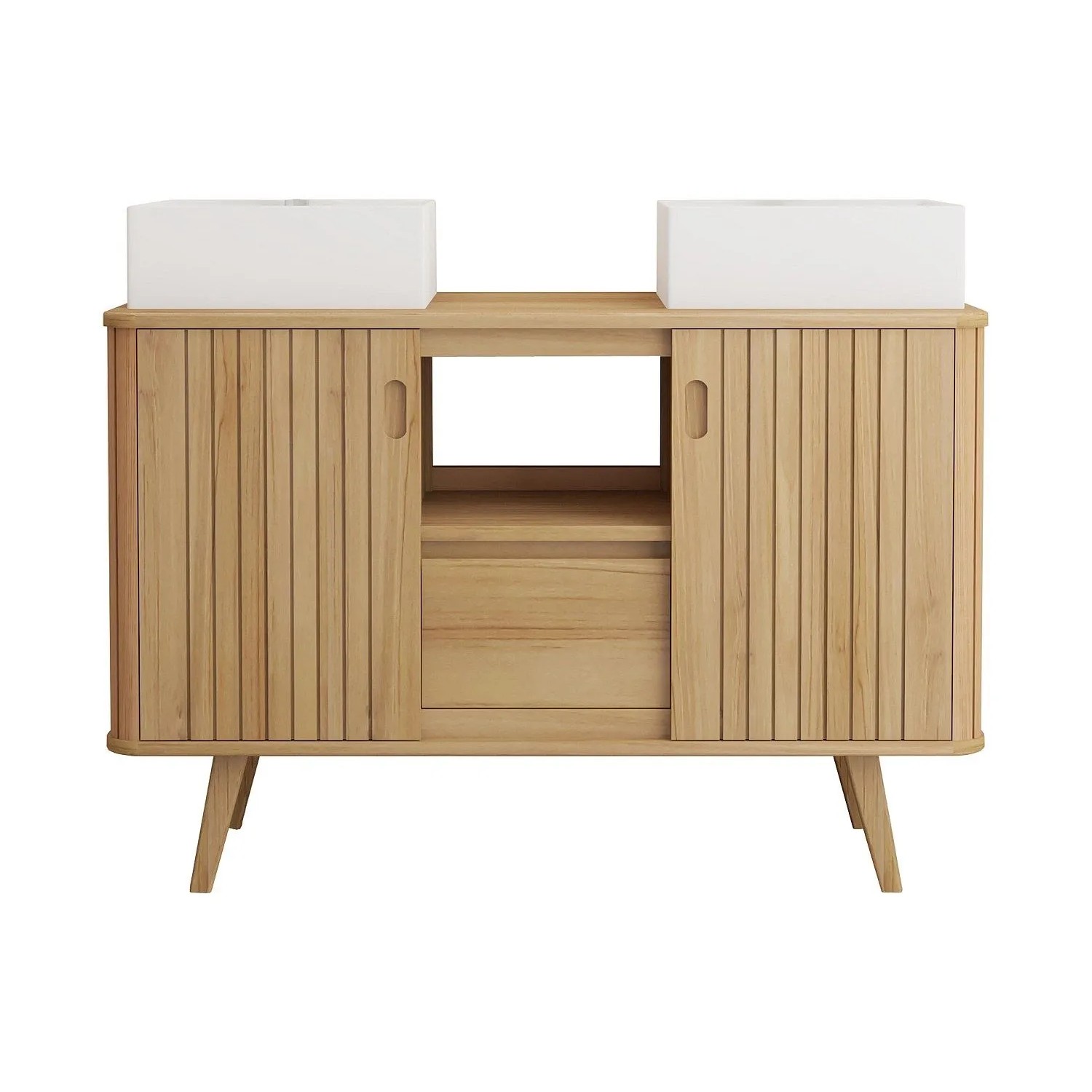 Vente-unique Doppelwaschtisch Wamena Naturfarben Hell 120 cm