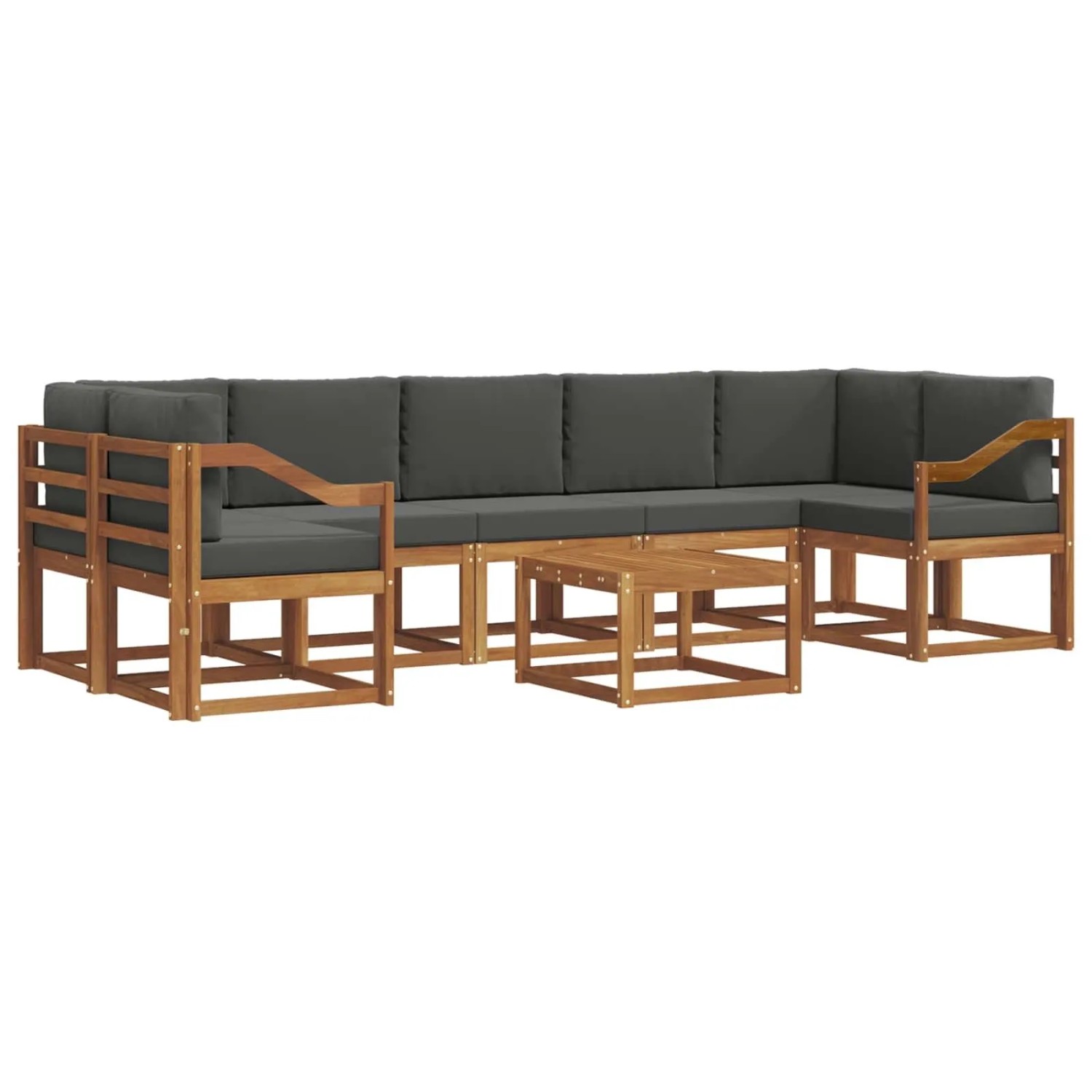 Thumbnail - vidaXL Outdoor-Sofagarnitur mit Kissen 8 Stk Natur und Anthrazit 3366165