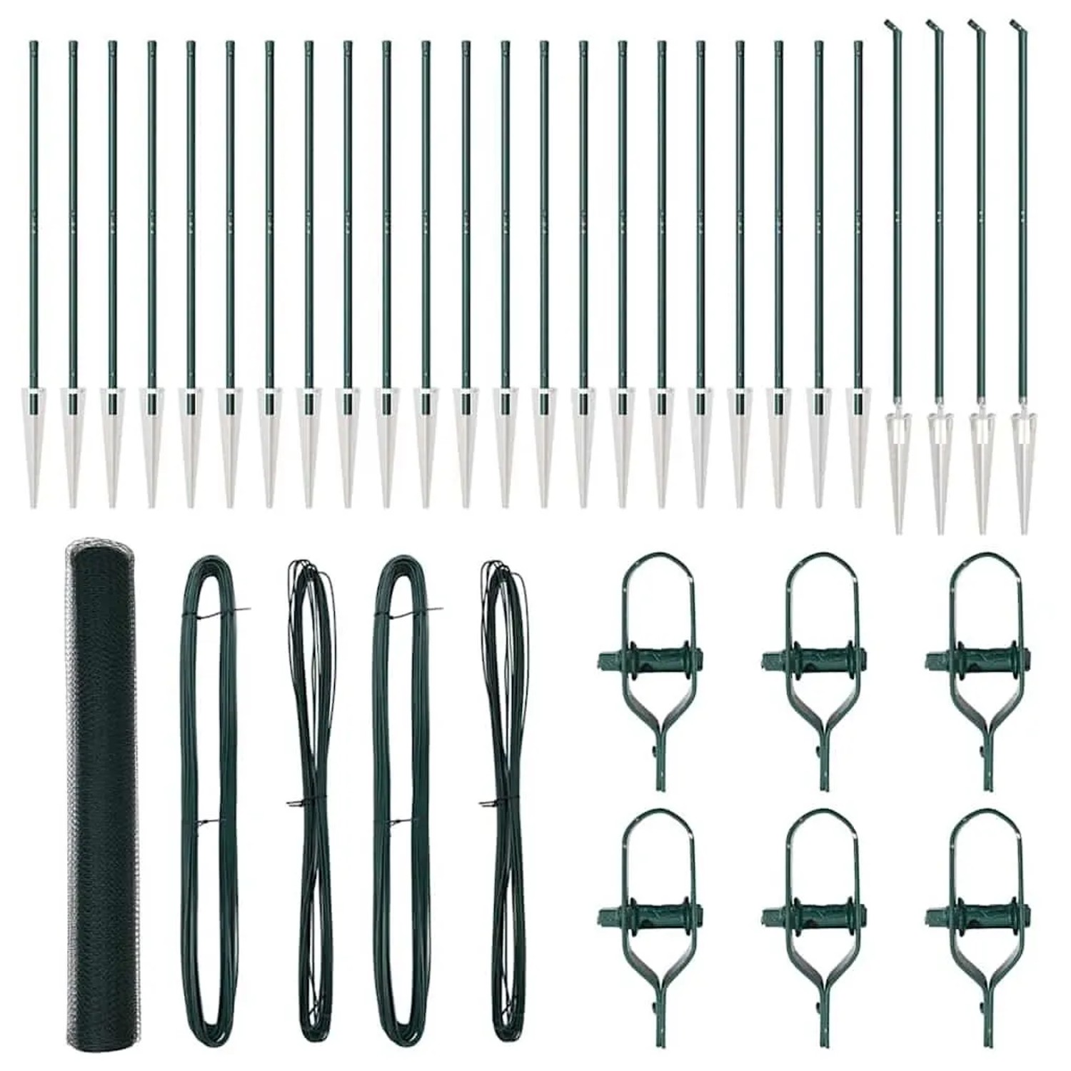 vidaXL Zaunpfosten Grün 50 x 1,4 m 25 mm Maschenweite Stahl und PVC 3353139 günstig online kaufen