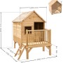 Soulet Kinderspielhaus Winny aus Holz mit Leiter, Fenster und Geländer. Ideal für Kinder ab 3 Jahren.