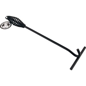 Schwarzer Petromax Deckelheber aus Stahl für Feuertopf, Grillutensil.