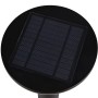 Detailaufnahme: Schwarze Reality LED Solar-Wandleuchte Gorda mit Solarpanel.