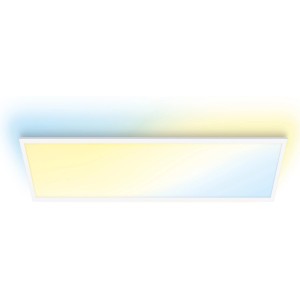 Rechteckiges, weißes WiZ LED-Panel mit tunable white Funktion und 3400 Lumen.