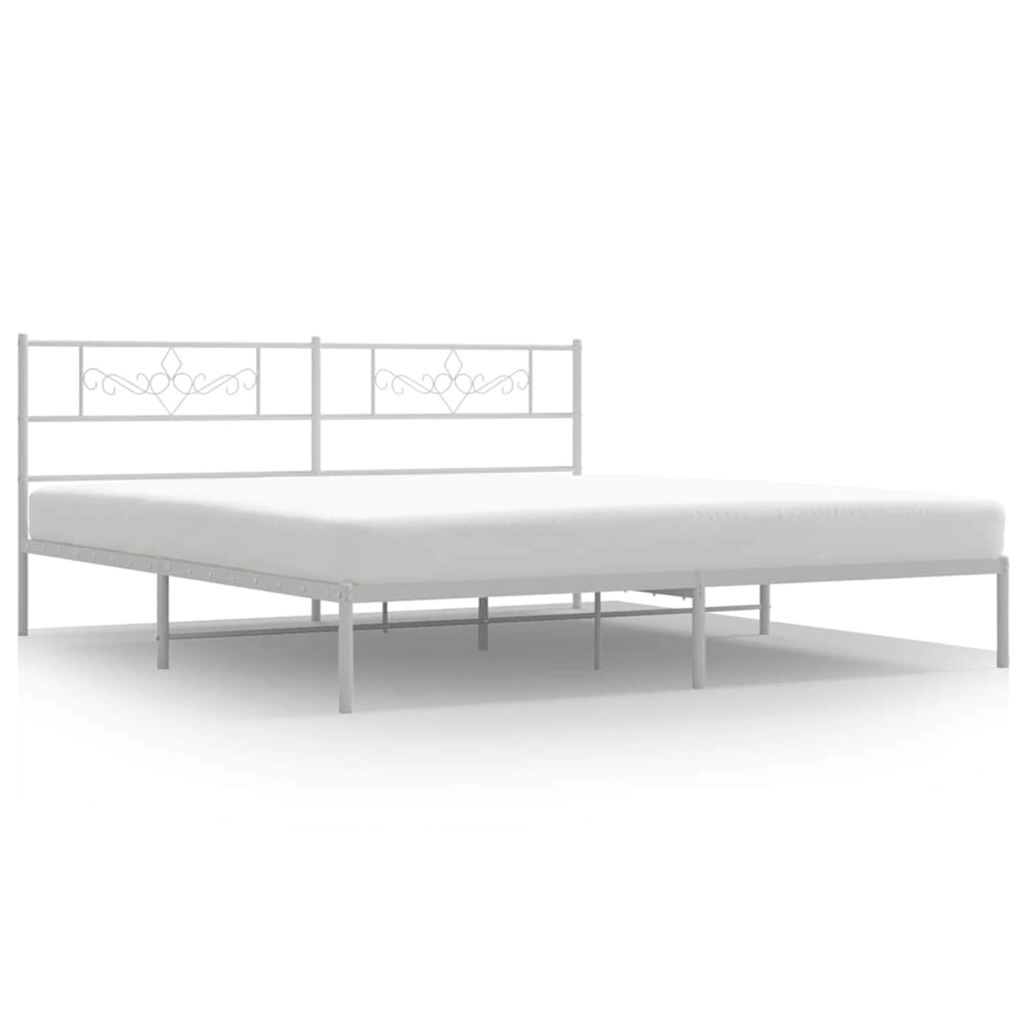 vidaXL Bettgestell mit Kopfteil Metall Weiß 193x203 cm 355322 günstig online kaufen
