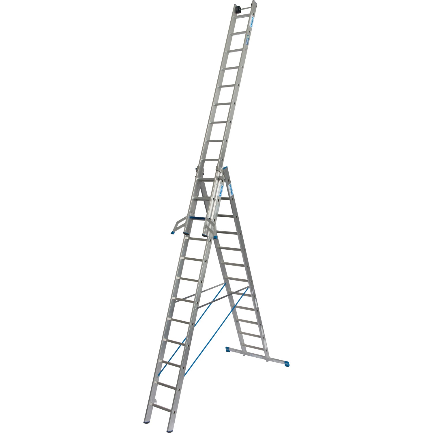 Krause Vielzweckleiter Stabilo +S 3 x 12 Sprossen/Stufen 805 x 125 x 305 cm