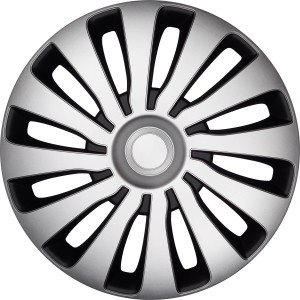 Radzierblende Silber-Schwarz, 16 Zoll, für Außenausstattung am Auto.