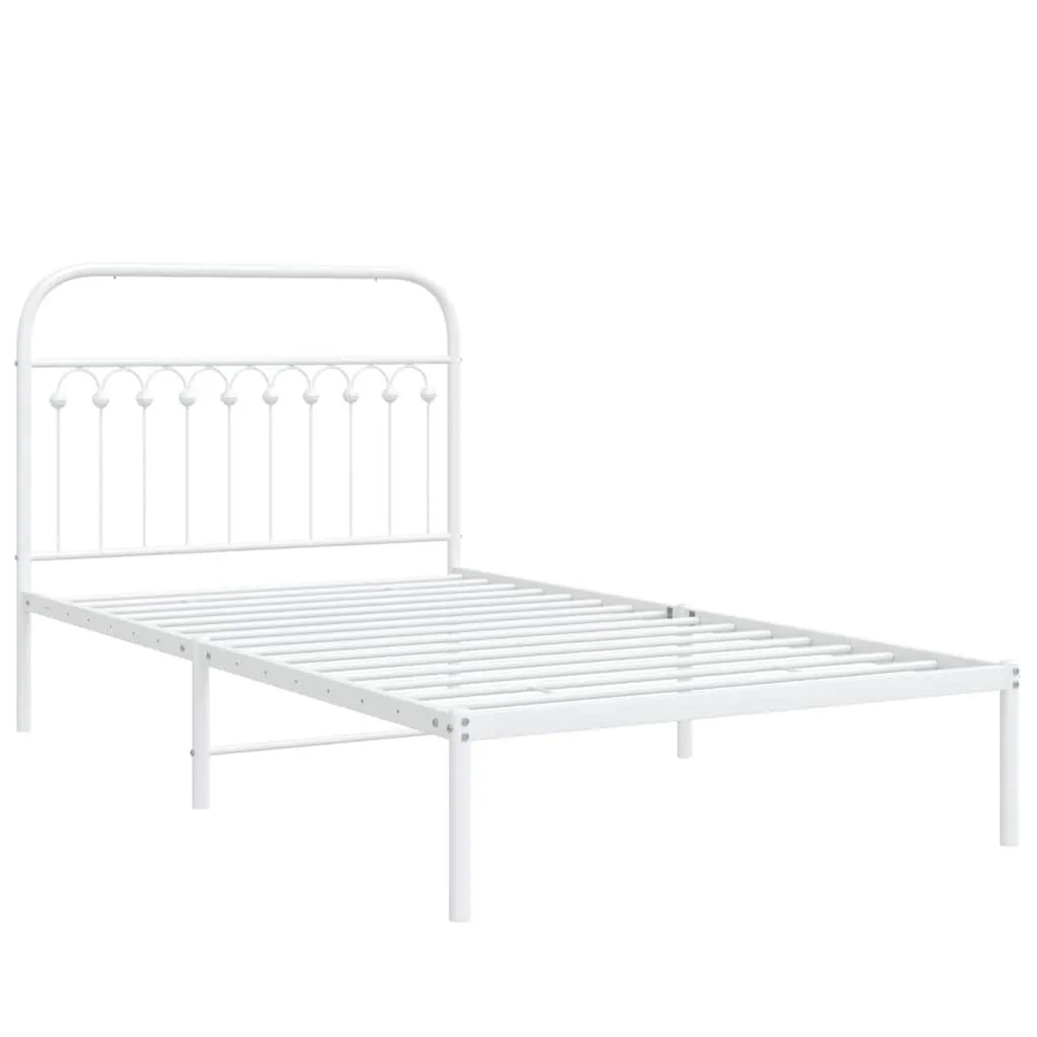 vidaXL Bettgestell mit Kopfteil Metall Weiß 107x203 cm 376645 günstig online kaufen