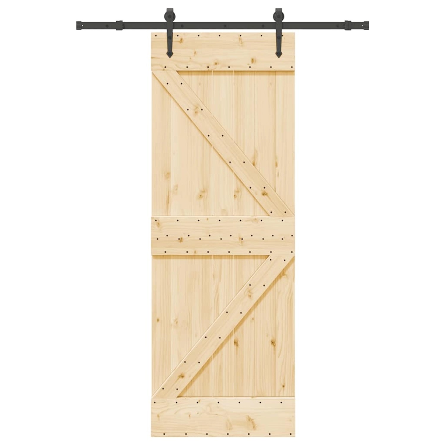 vidaXL Schiebetür mit Beschlag 70x210 cm Massivholz Kiefer 3332640 günstig online kaufen