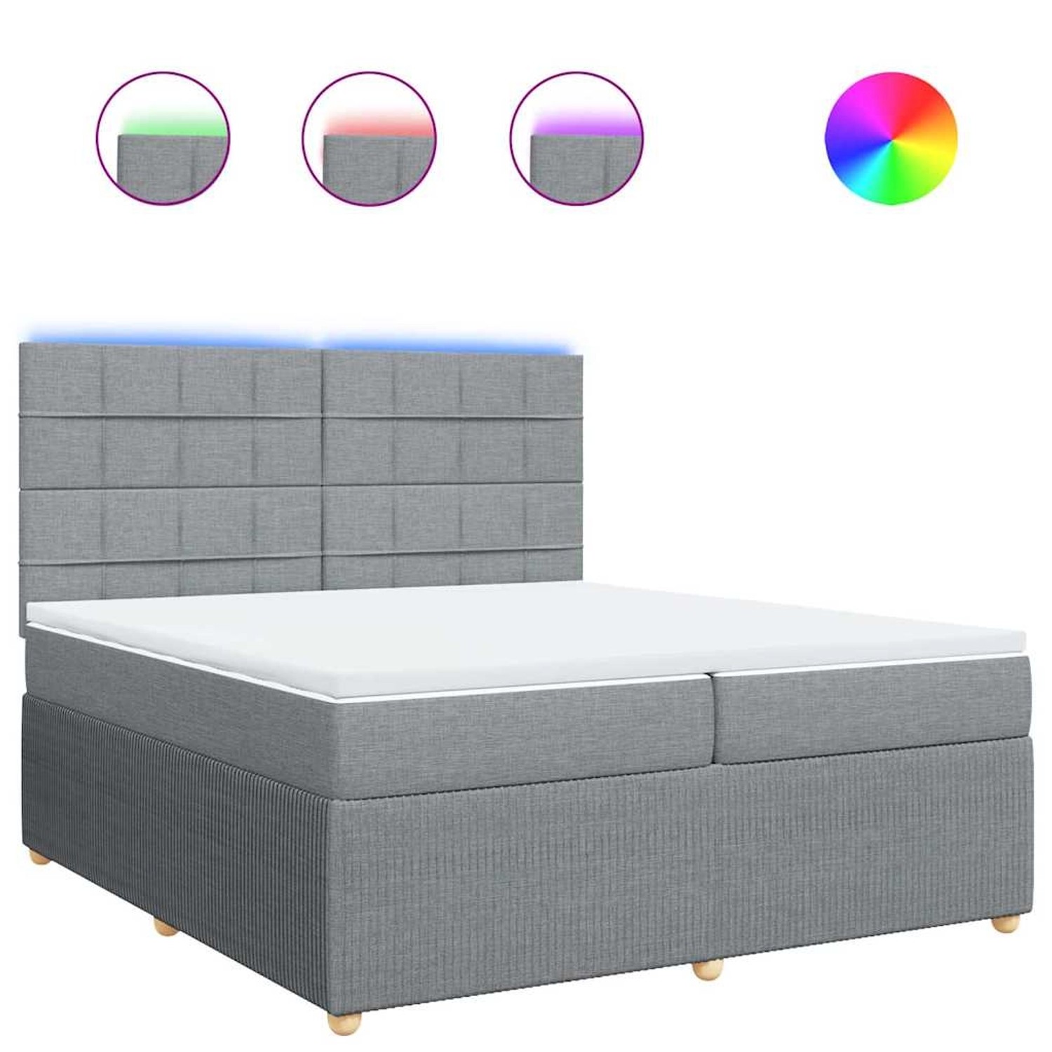 vidaXL Boxspringbett mit Matratze Hellgrau 200x200 cm Stoff 3294463 günstig online kaufen