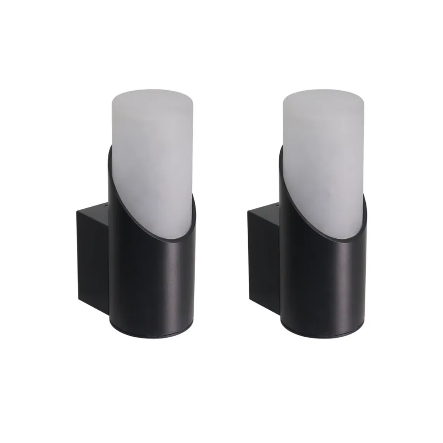 LUXULA 2er Set Moderne Wandleuchte GU10 IP54 Außenleuchte Aluminium Schwarz Innen Außen Terrasse Eingang Hauswand Garten