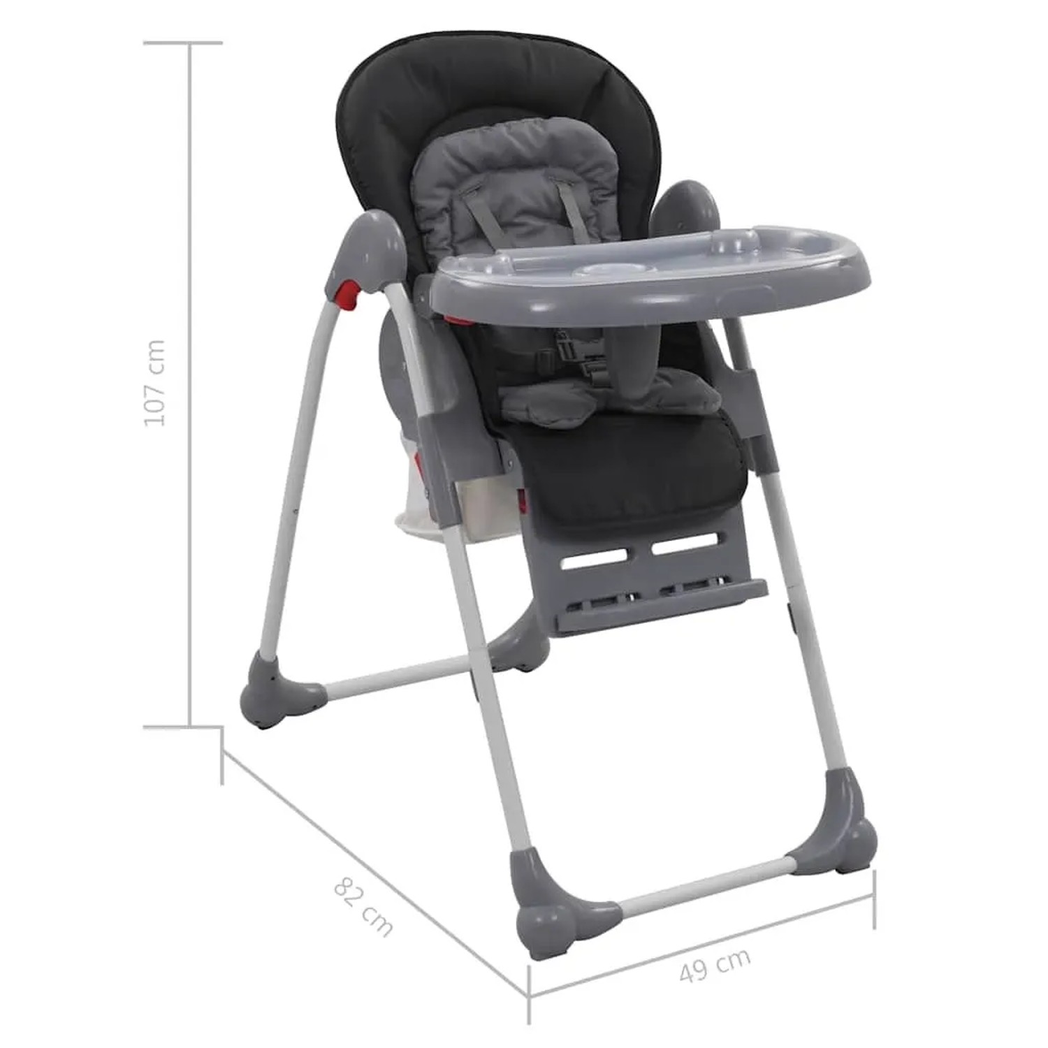 vidaXL Baby-Hochstuhl Grau 10188_12