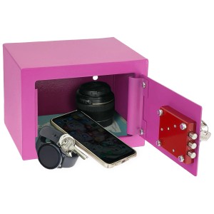 HMF 49216-15 Tresor Schlüssel Möbeltresor 23 x 17 x 17 cm Pink