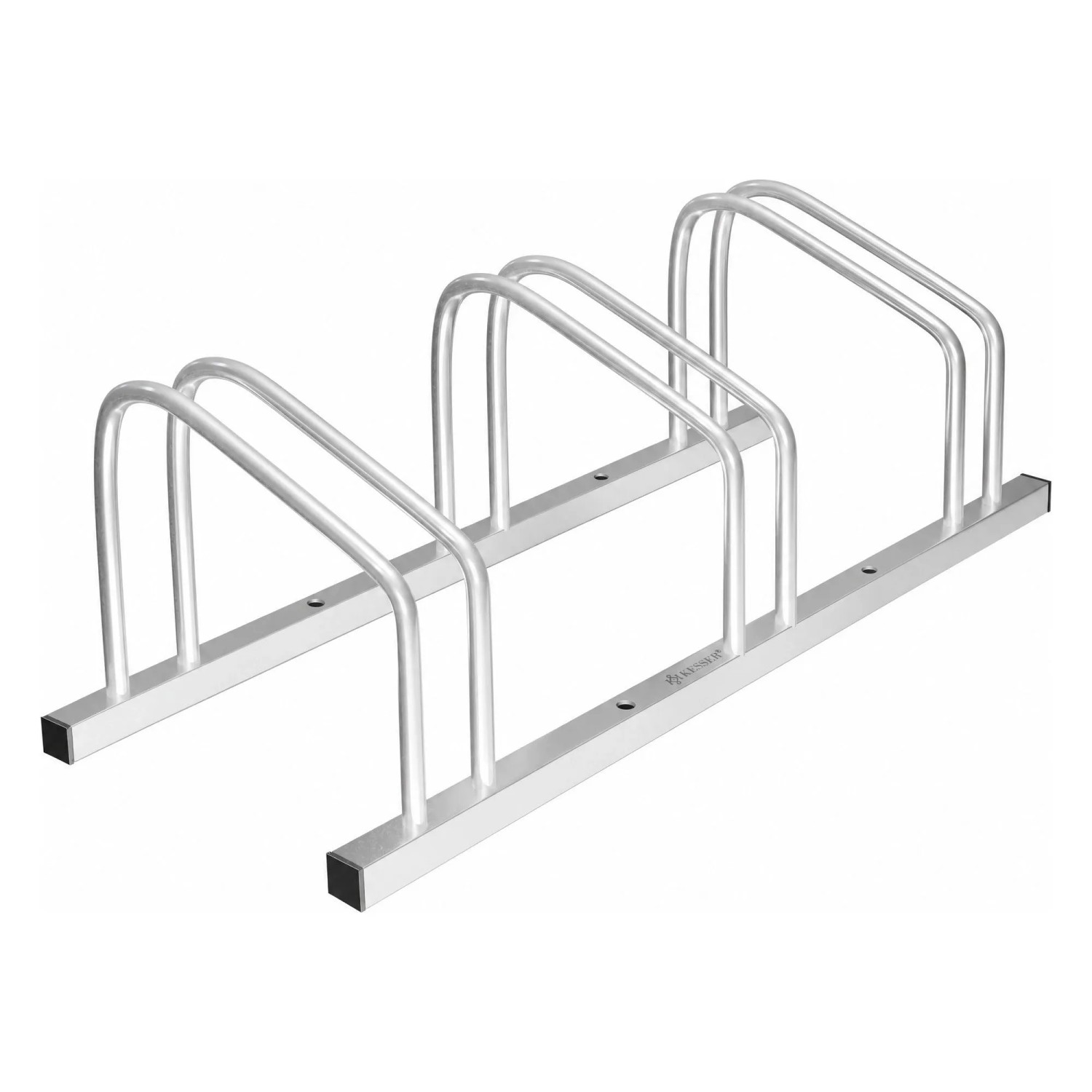 KESSER Fahrradständer mit Parkschild Boden und Wand Silber für 3 Fahrräder