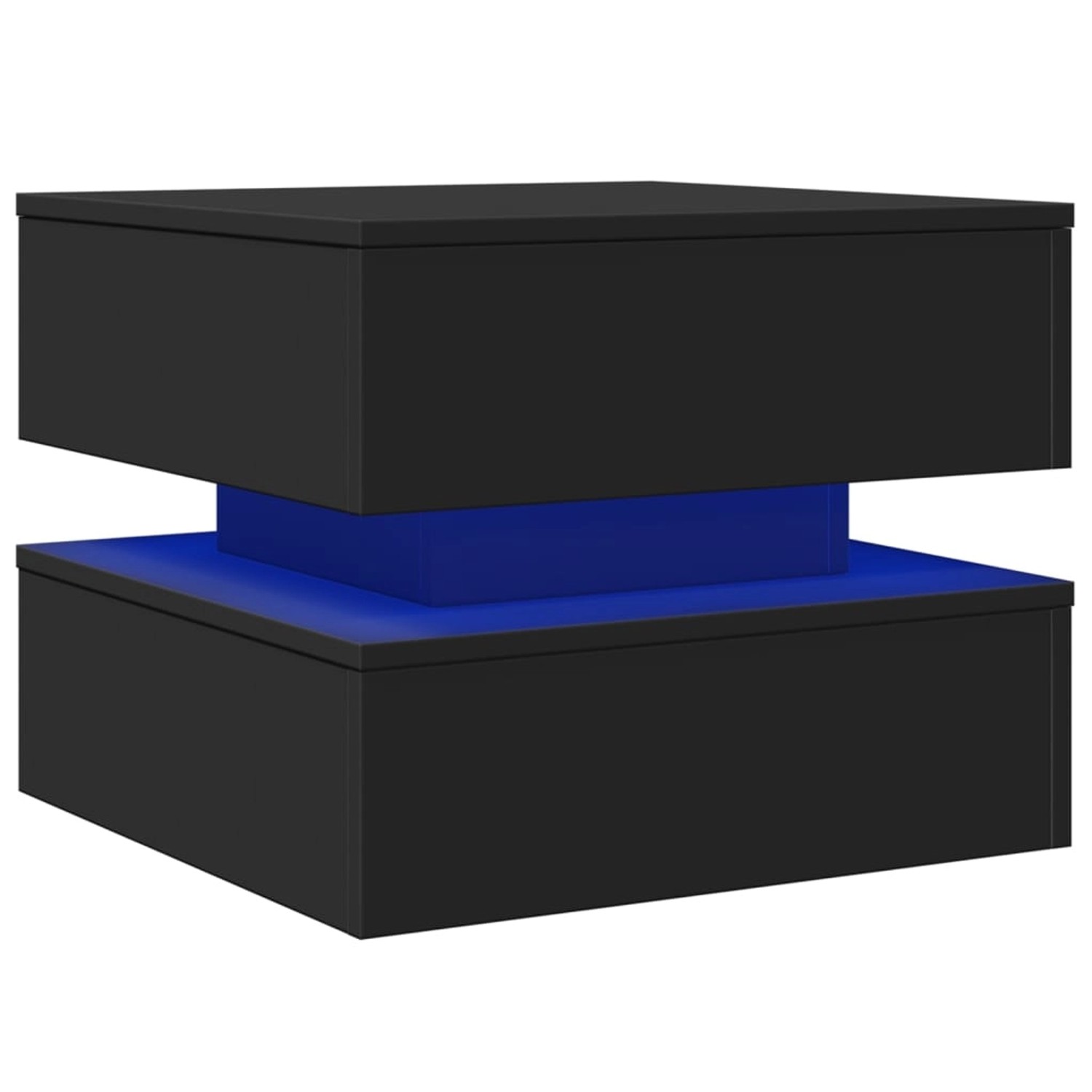 vidaXL Couchtisch mit LED-Leuchten Schwarz 50x50x40 cm 839855 günstig online kaufen