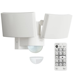 Oktaplex Cali Dos LED Strahler mit Bewegungsmelder und Fernbedienung IP65 Warmweiß mit Master Funktion Weiß