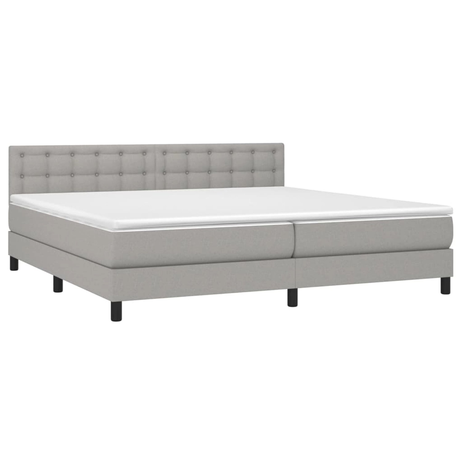 vidaXL Boxspringbett mit Matratze & LED Hellgrau 200x200 cm Stoff 3133501 günstig online kaufen