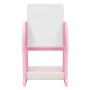 Rosa-weißer 2in1 Tafel-Spieltisch mit Hocker. Kindermöbel für Spiel und Kreativität.
