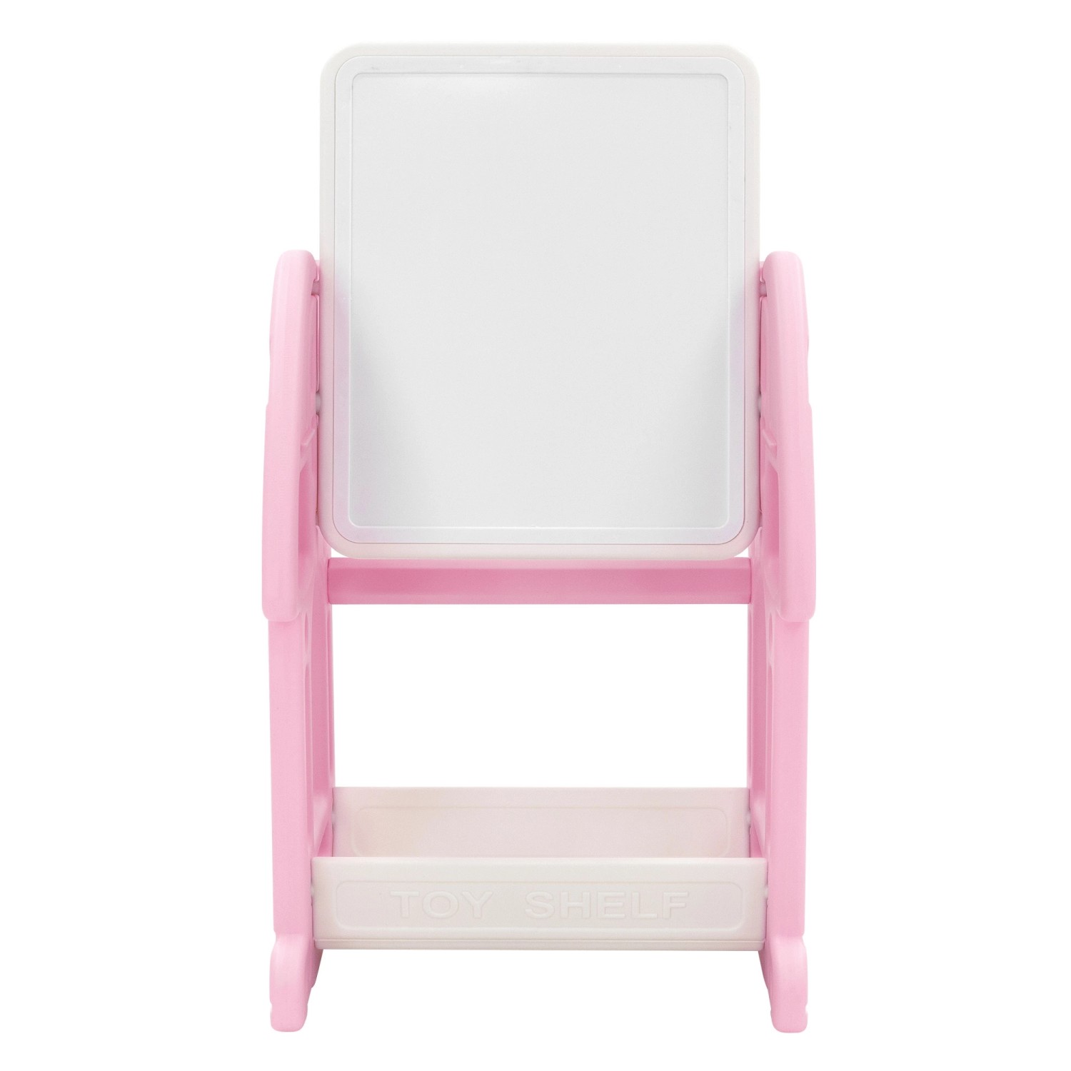 Rosa-weißer 2in1 Tafel-Spieltisch mit Hocker. Kindermöbel für Spiel und Kreativität.