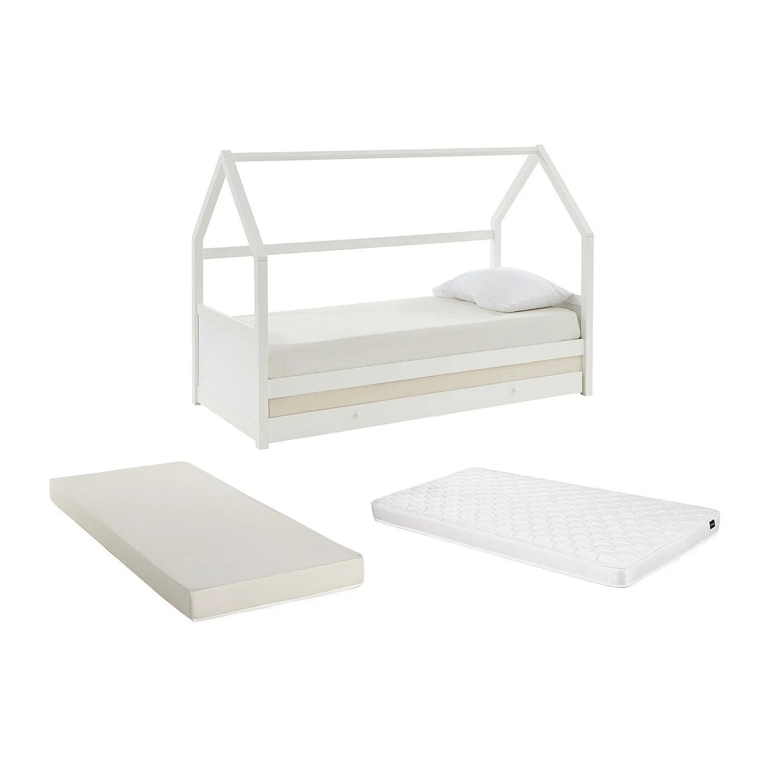 Vente-unique Hausbett Hurra Weiß 202 cm