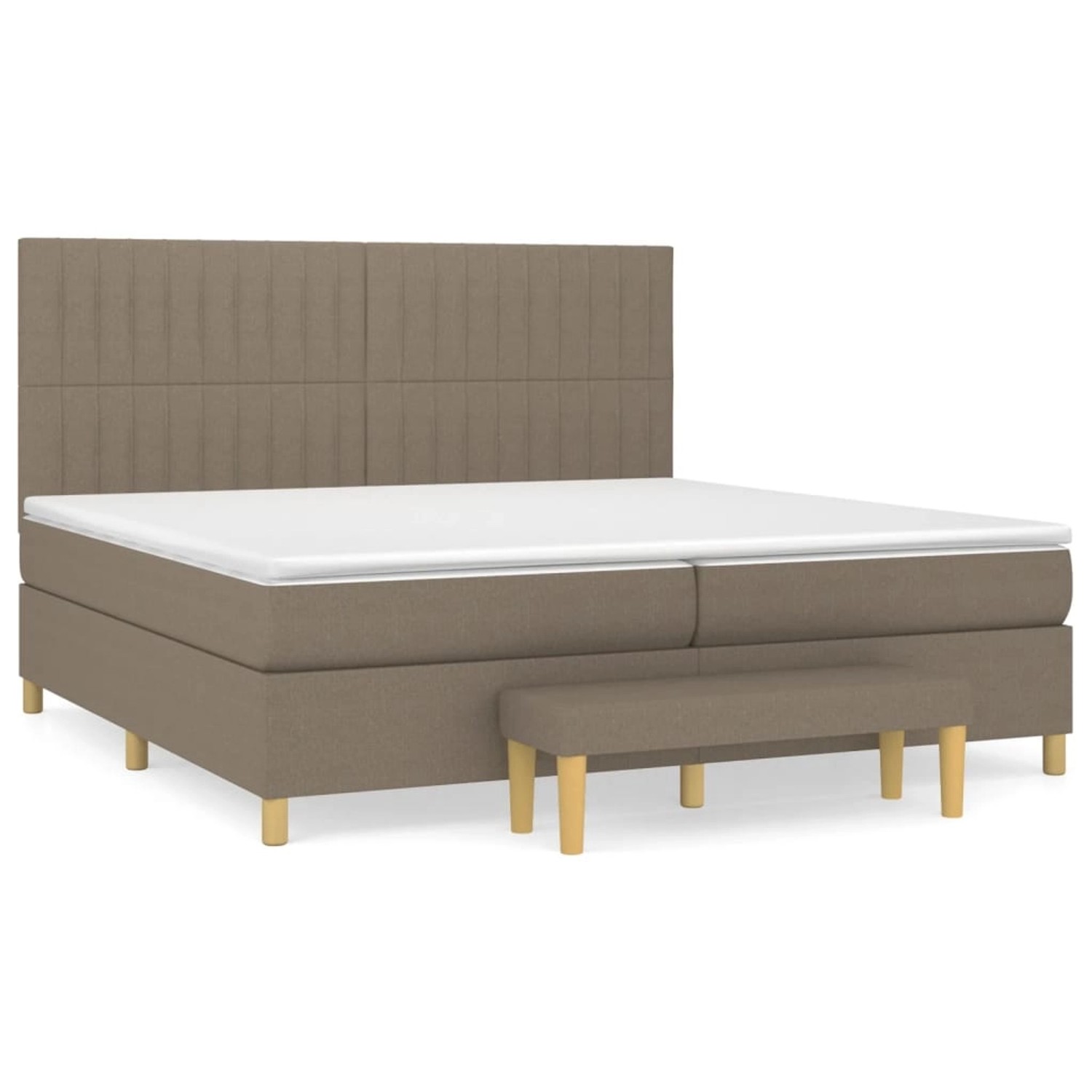 vidaXL Boxspringbett mit Matratze Taupe 200x200 cm Stoff1359449 günstig online kaufen