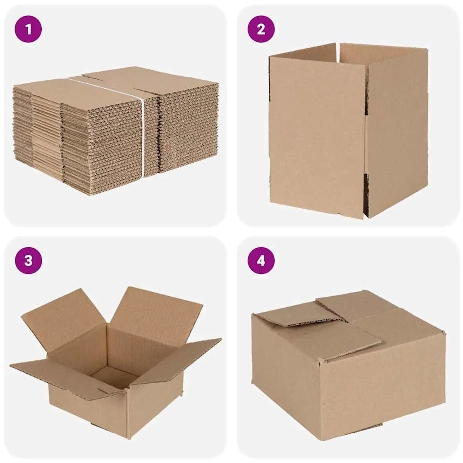 vidaXL Faltbox mit Speicher 50 Stk Natur 15 x 15 x 8 cm Karton 4106562_6