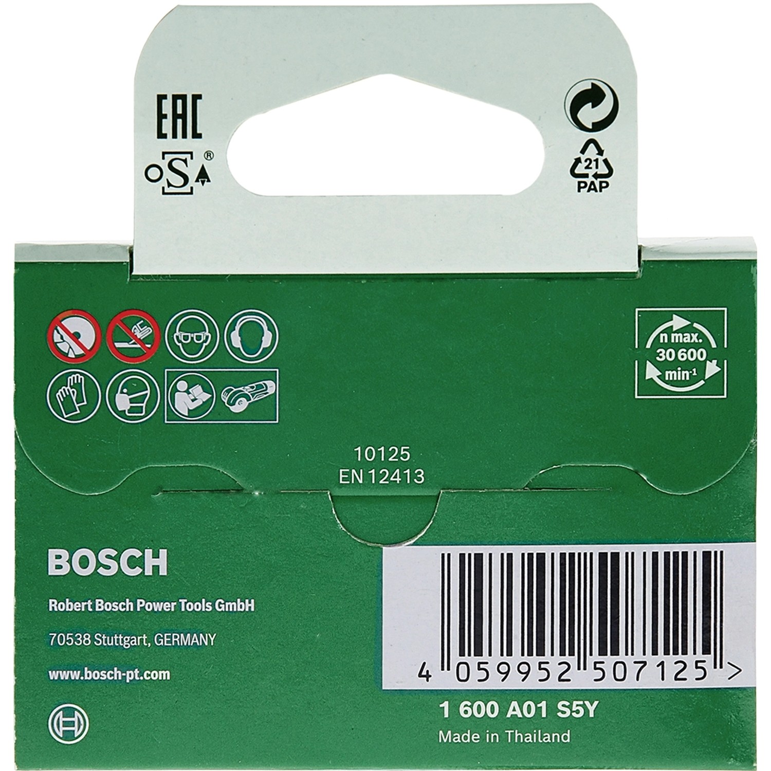 Verpackung der Bosch Trennscheibe Expert for Inox, 3er-Pack. Zubehör für Winkelschleifer.