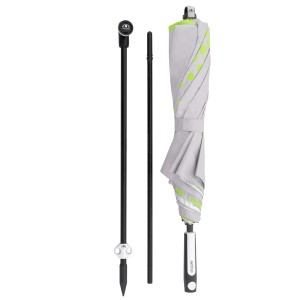 Doppler Marktschirm Expert, Ø 156 cm, hellgrau, mit Handöffner, zerlegt.