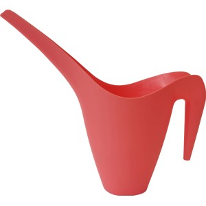 Rote Kunststoff Gießkanne mit 1,7 l Fassungsvermögen für Garten und Balkon.