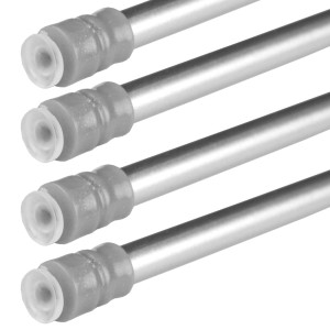 4er-Pack Bestlivings Klemmstangen mit Schraubtechnik, matt silber, 60-90 cm, für Gardinen.