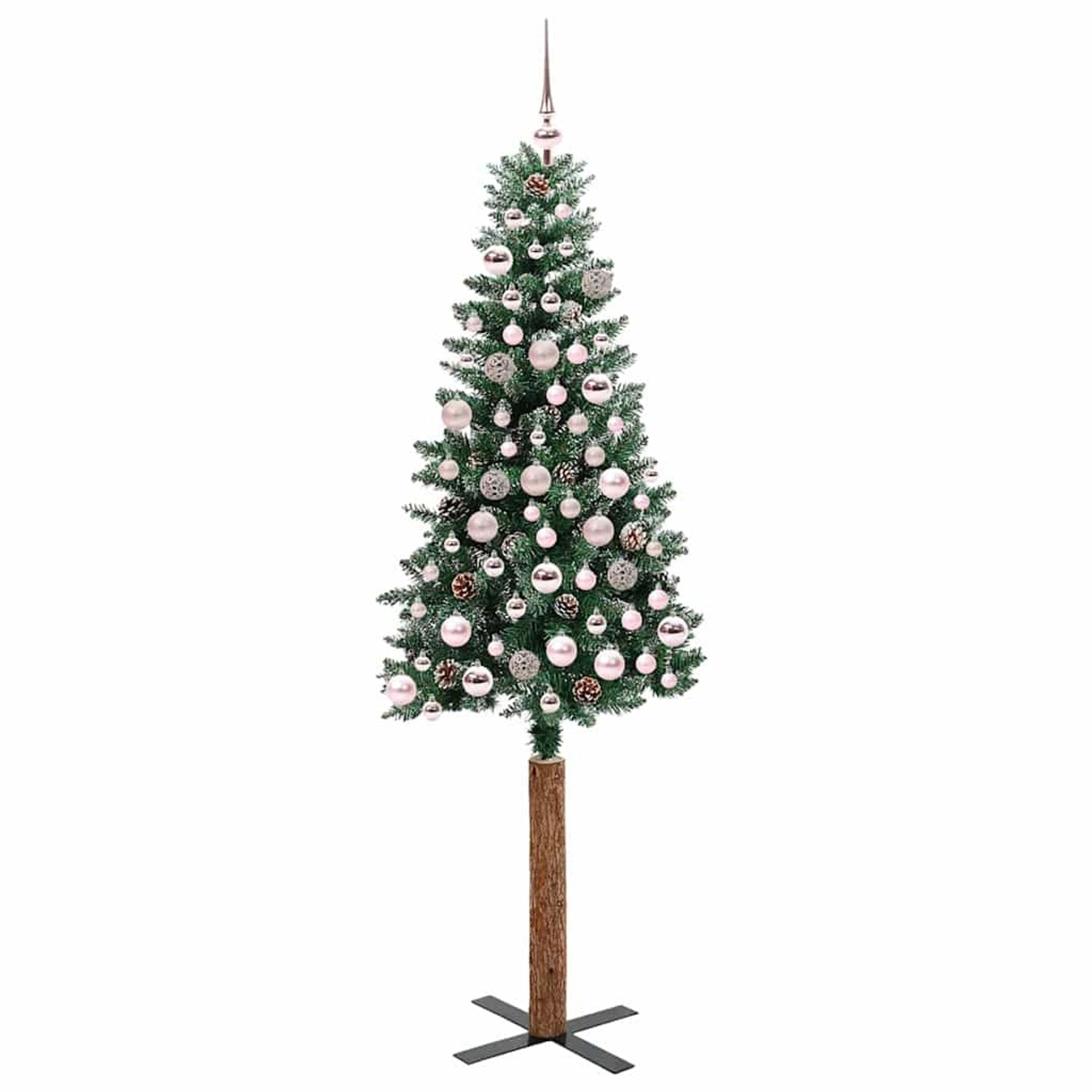 vidaXL Schlanker Weihnachtsbaum mit 300 LEDs Grün und Weiß 180 cm 3394901